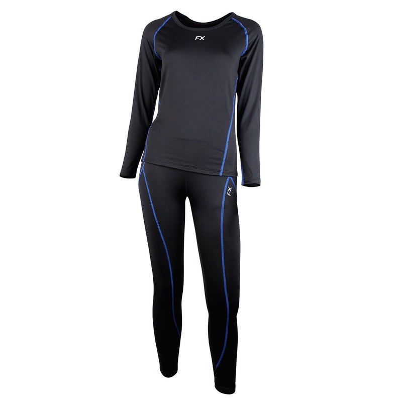 FITEXTREME Womens MAXHEAT Fleece Long Johns Thermal Underwear Set Black M - Image 2